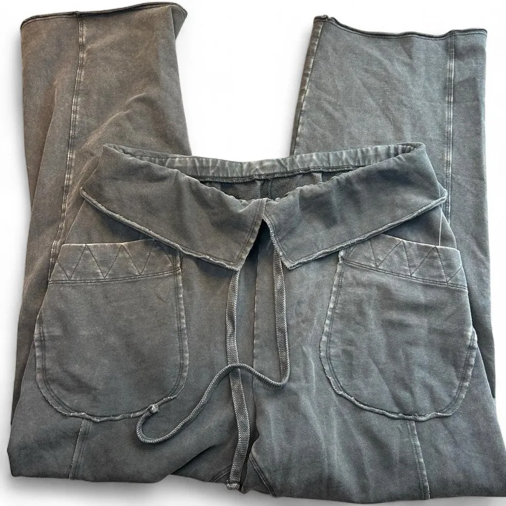 ✨Daily Practice by Anthropologie Fold-Over Waistband Pants | Weathered Grey✨ - Image 3