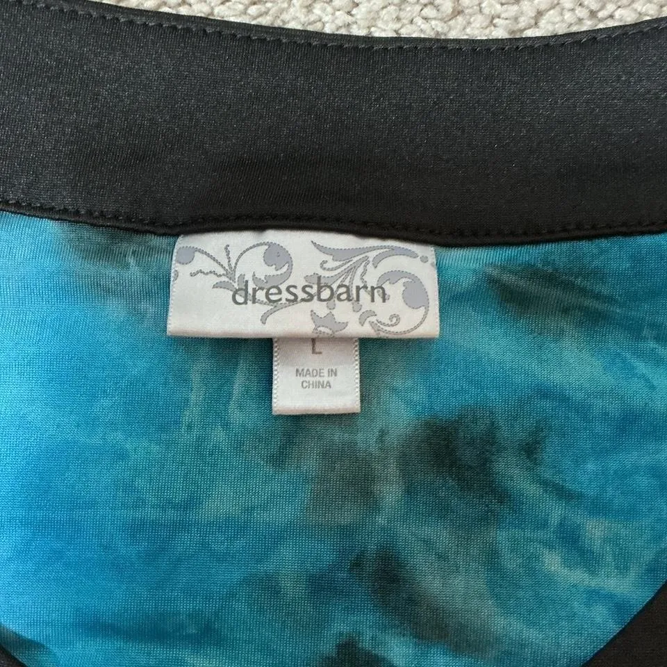 DressBarn Velvet Burn Out Paisley Print Ruffled Tiered Top Women's Large - Image 5