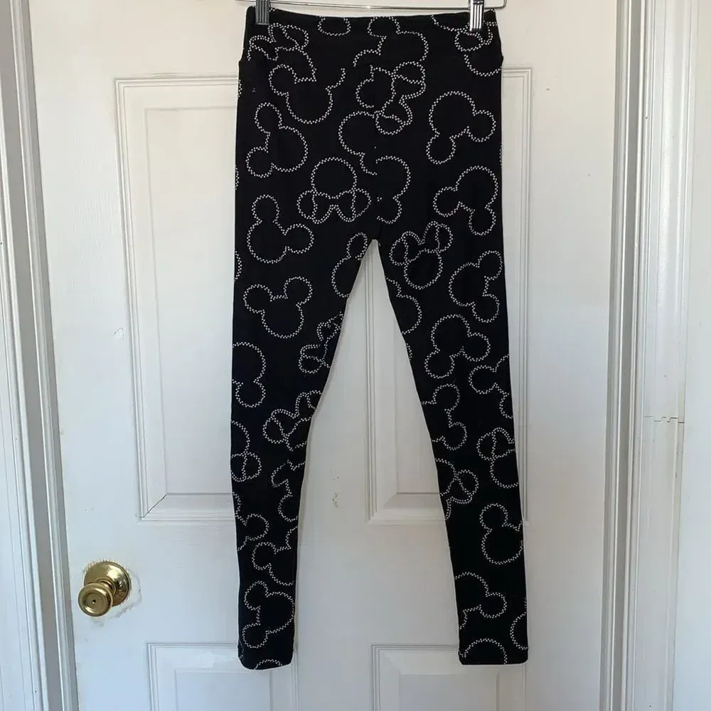 Lularoe Disney Mickey Mouse Print Leggings Black White Size OS - Image 2