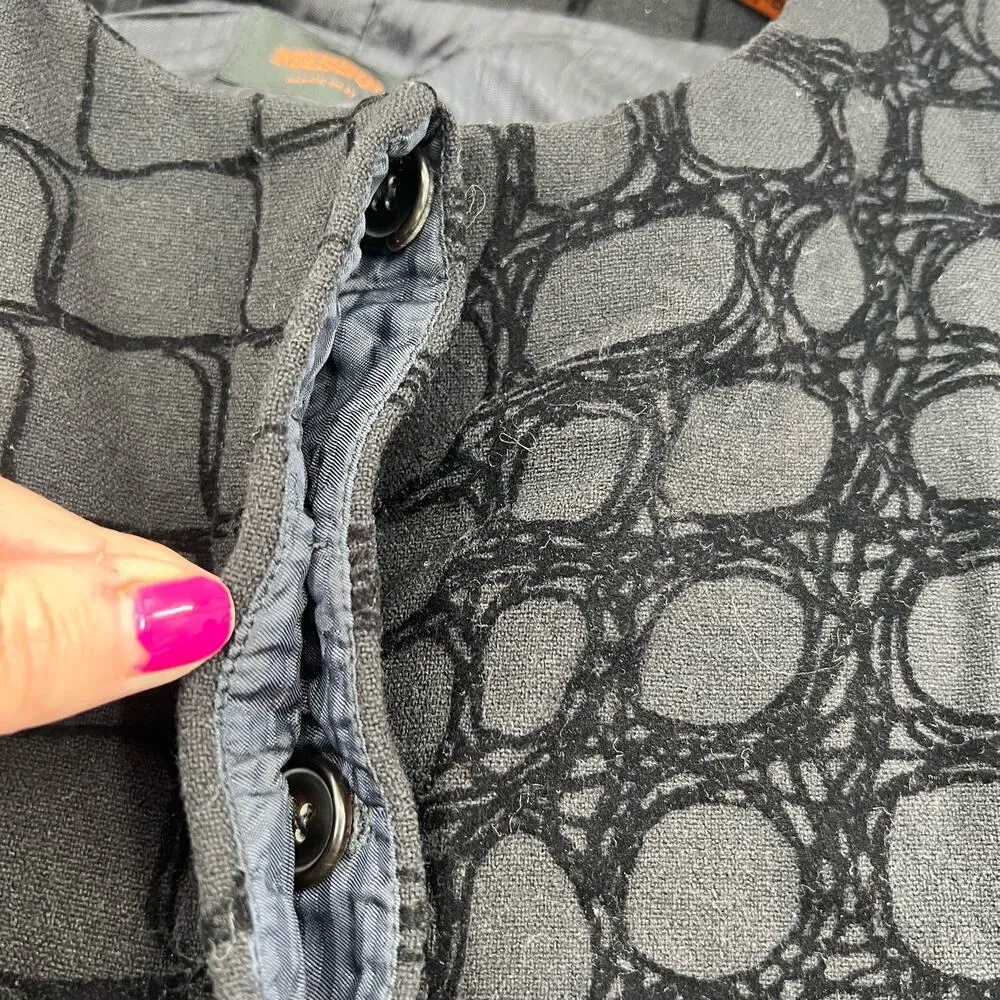 Missoni black contrast pattern cropped jacket circles squares 97% wool 42/ US 6 - Image 6