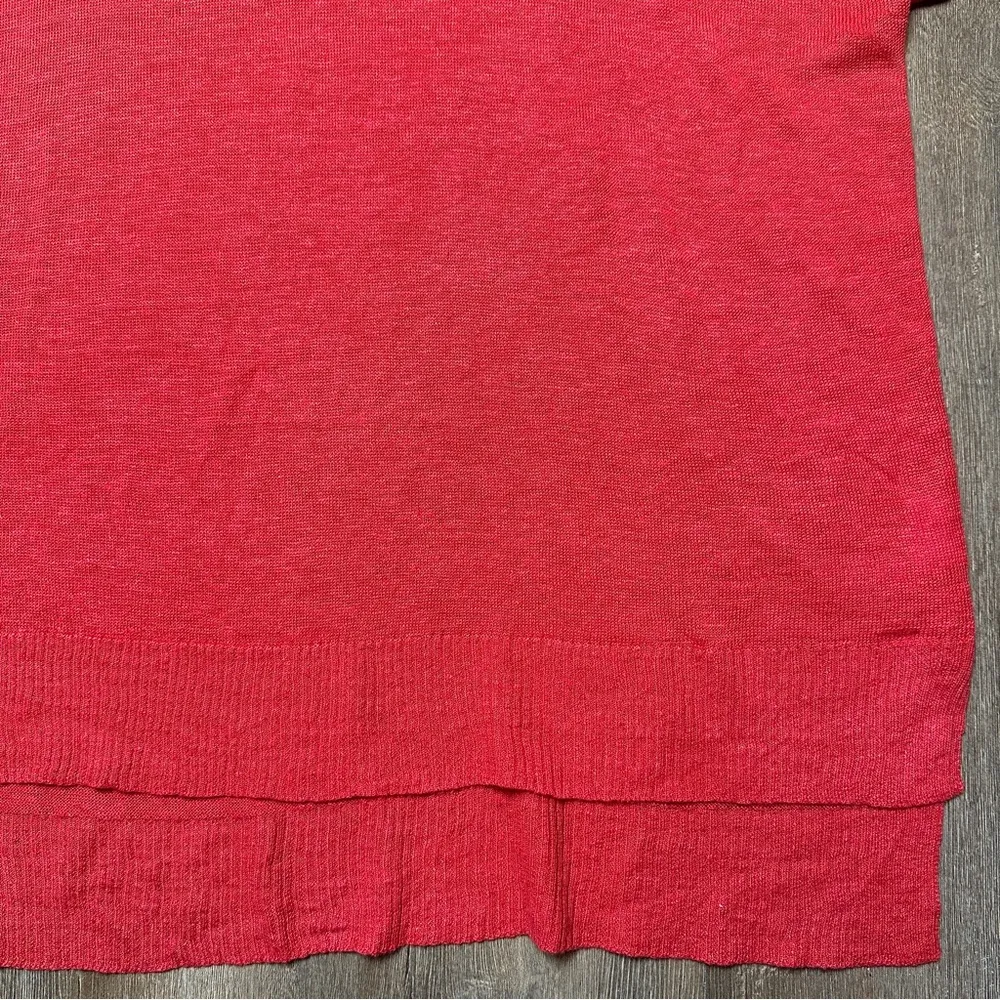 Eileen Fisher Lightweight Fine Gauge Linen Tunic Top in Red / Orange Size Medium - Image 5