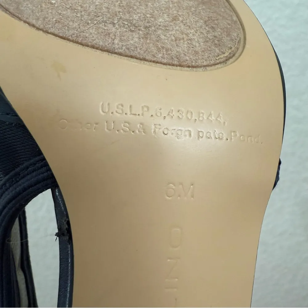 Vintage BANDOLINO Midnight Blue Open Side Cut Pointy Toe Kitten Heels  Pumps 6M - Image 15