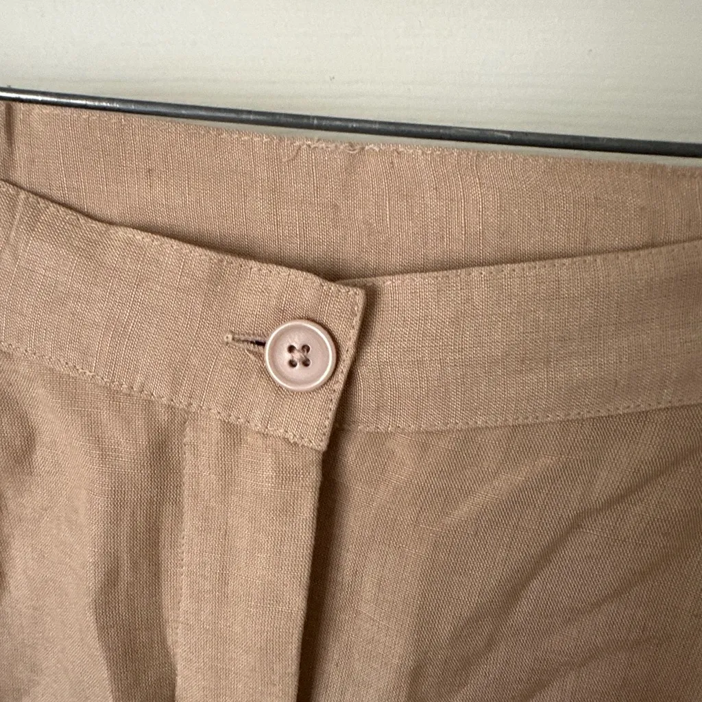 Jessica London Linen Tan Pants. - Image 5
