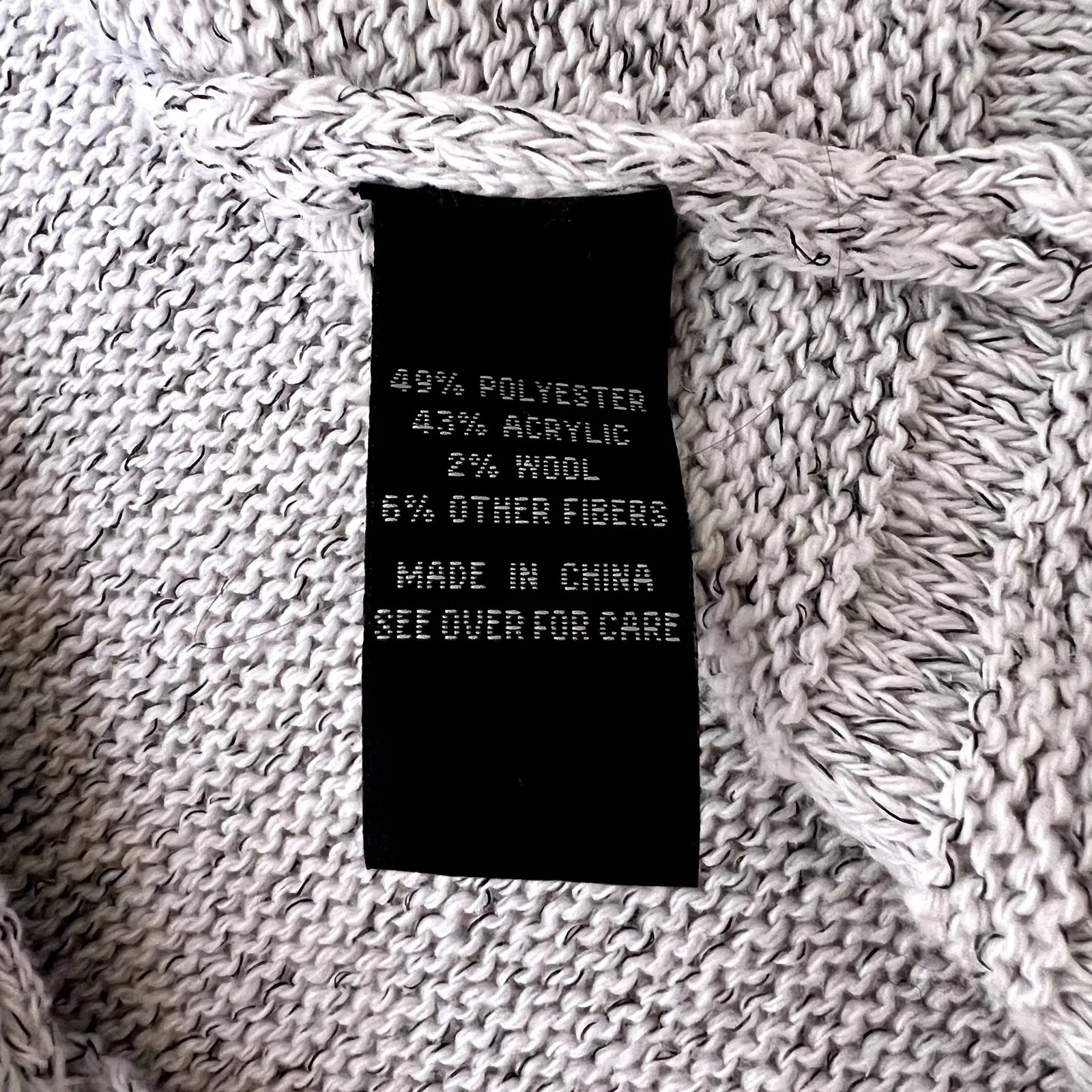 AB Studio Gray Open Front Knit Cardigan Sweater - Image 8