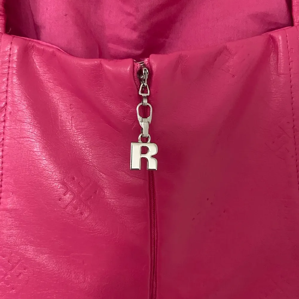 Rotate Birger Christensen Herlina Faux Leather Mini Dress Barbie Pink 90s Style Size 4 - Image 6