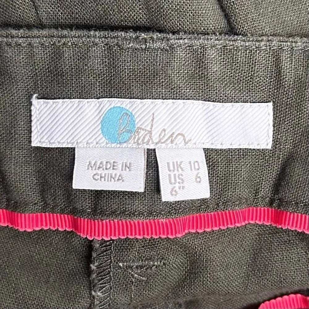 Boden Linen Blend Shorts Size 6 - Image 3