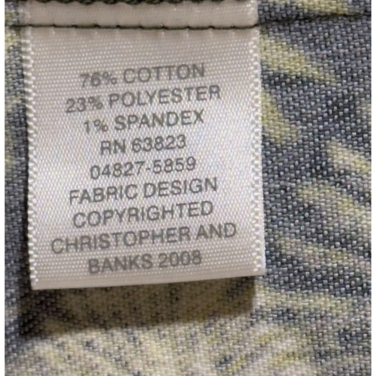 Floral Print Jacket Olive Green Gold Accents Full Zip Up Career Size S‎ - Image 7