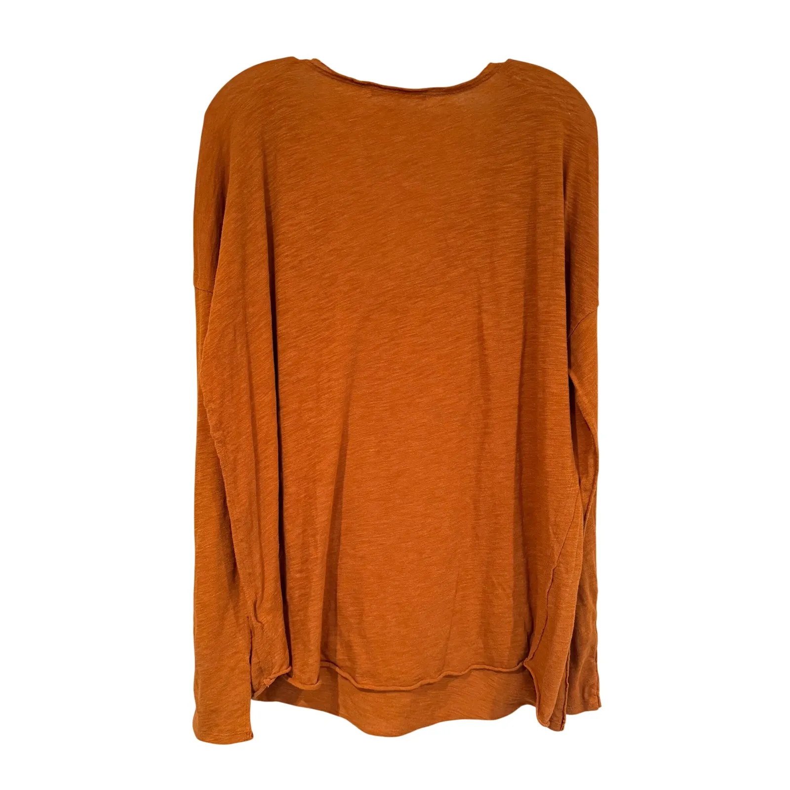 FREE PEOPLE Sienna Long Sleeve Tee Top Women's Large Rust Boho Hippie Peasant - Image 8