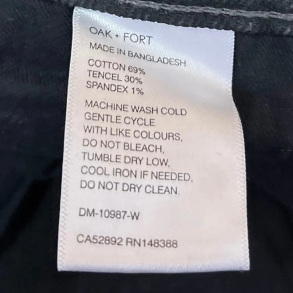 Oak + Fort Black High Waist Straight Wide Leg Trousers Denim Jeans Pants Size 26 - Image 5