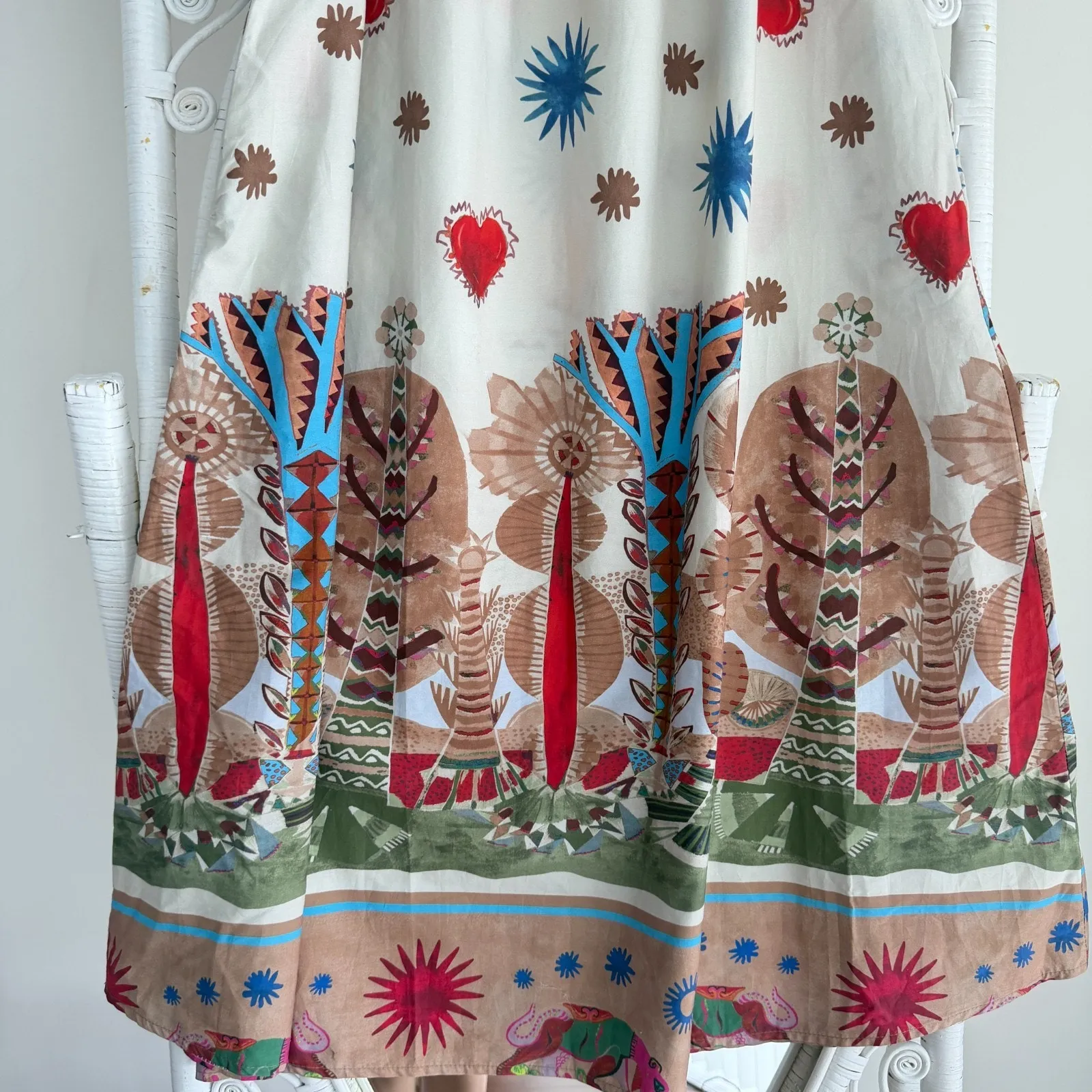 Blanco De Ibiza Dress One Size Off Shoulder Linen Boho Chic Prairie Artsy Resort Size L - Image 4