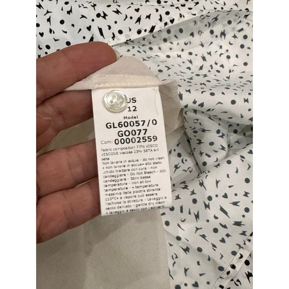 Goop G. Label White CITRINE PRINTED long sleeve midi DRESS size 12 - Image 16