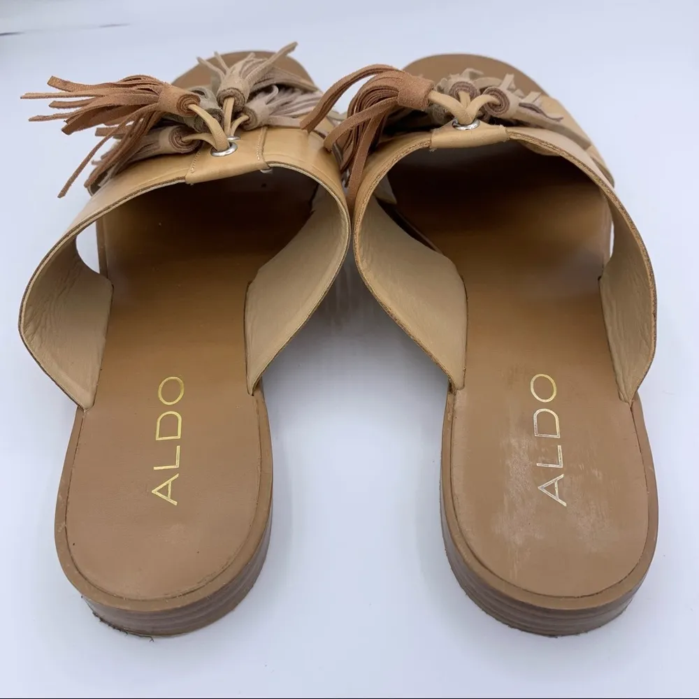 leather casual sandals tassel detail women’s Size 6 - Image 7