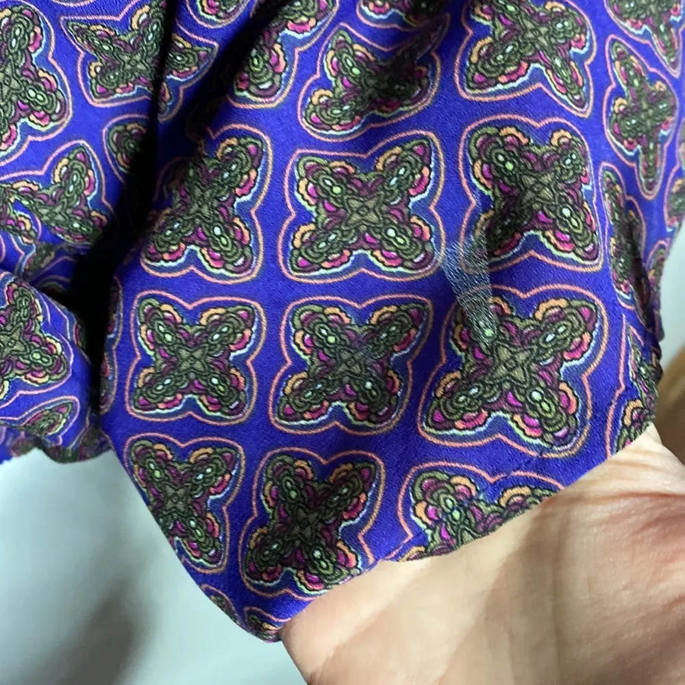 Lucca Couture open back purple long sleeve romper with medallion print size L - Image 11