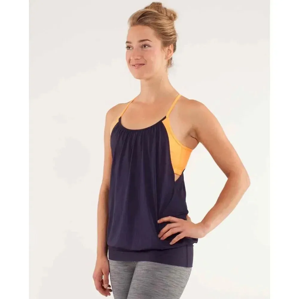 Lululemon Women's 4‎ No Limits Tank Top - Black Swan / Creamsicle Pop - Image 2