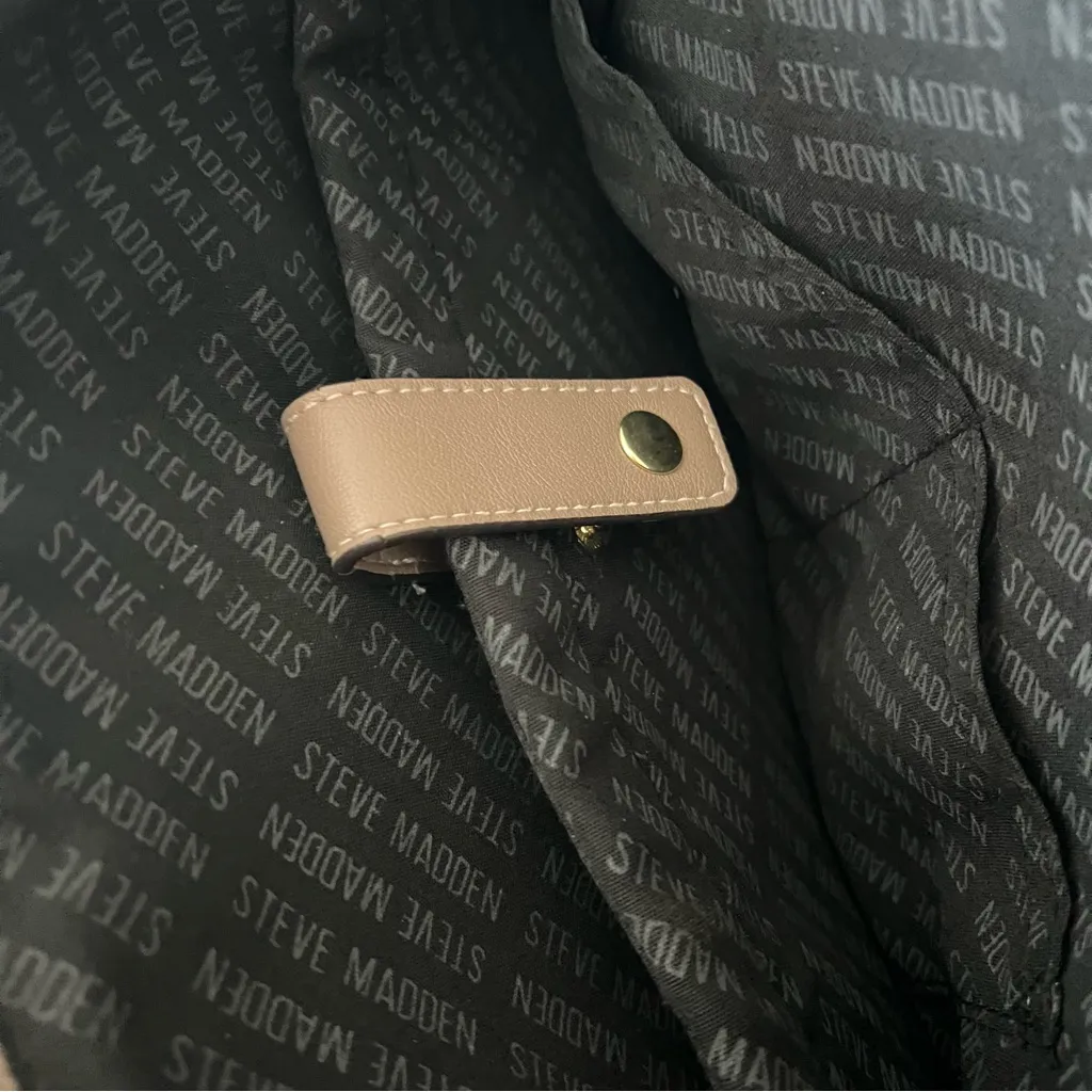 Steven Madden Tan Nude Faux Leather Tote Laptop Bag - Image 9