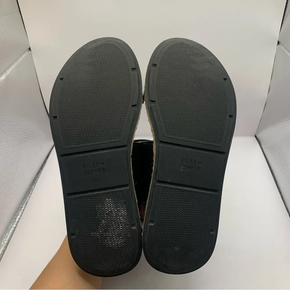 EILEEN FISHER Womens Black 1" Platform Dash Wedge Slip Slingback Sandal 7.5 - Image 8