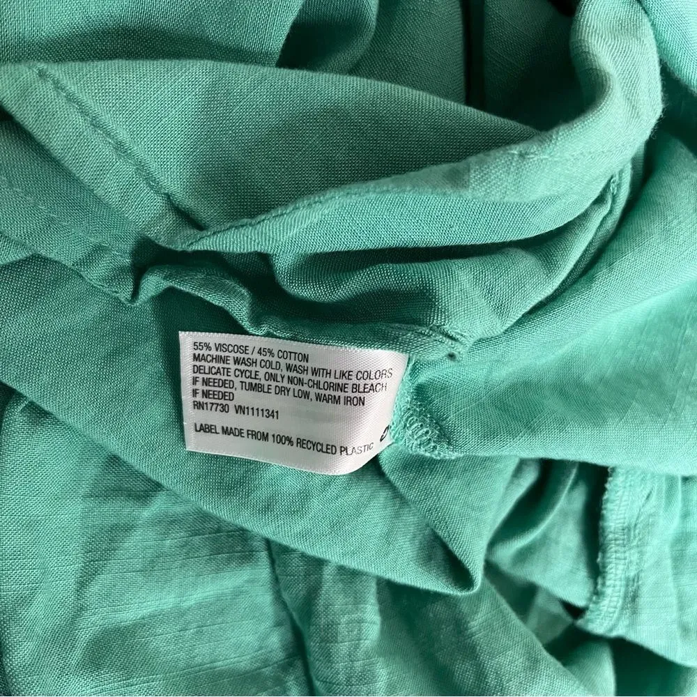 KNOX ROSE Boho Peasant Dress Puff Sleeve Tie Waist Ruffle Tier Size Medium NEW - Image 9