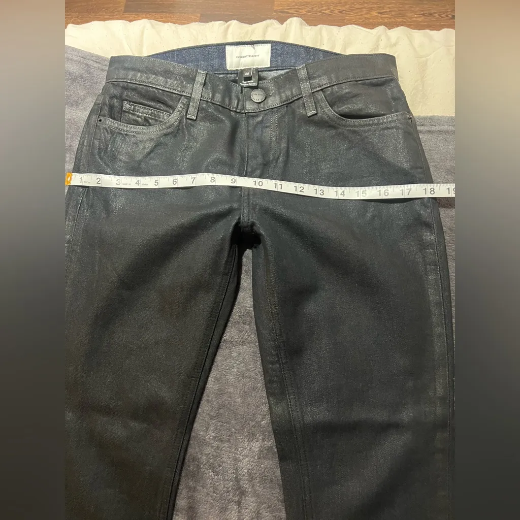 Current/Elliott Shiny Gray Jeans 26 - Image 3