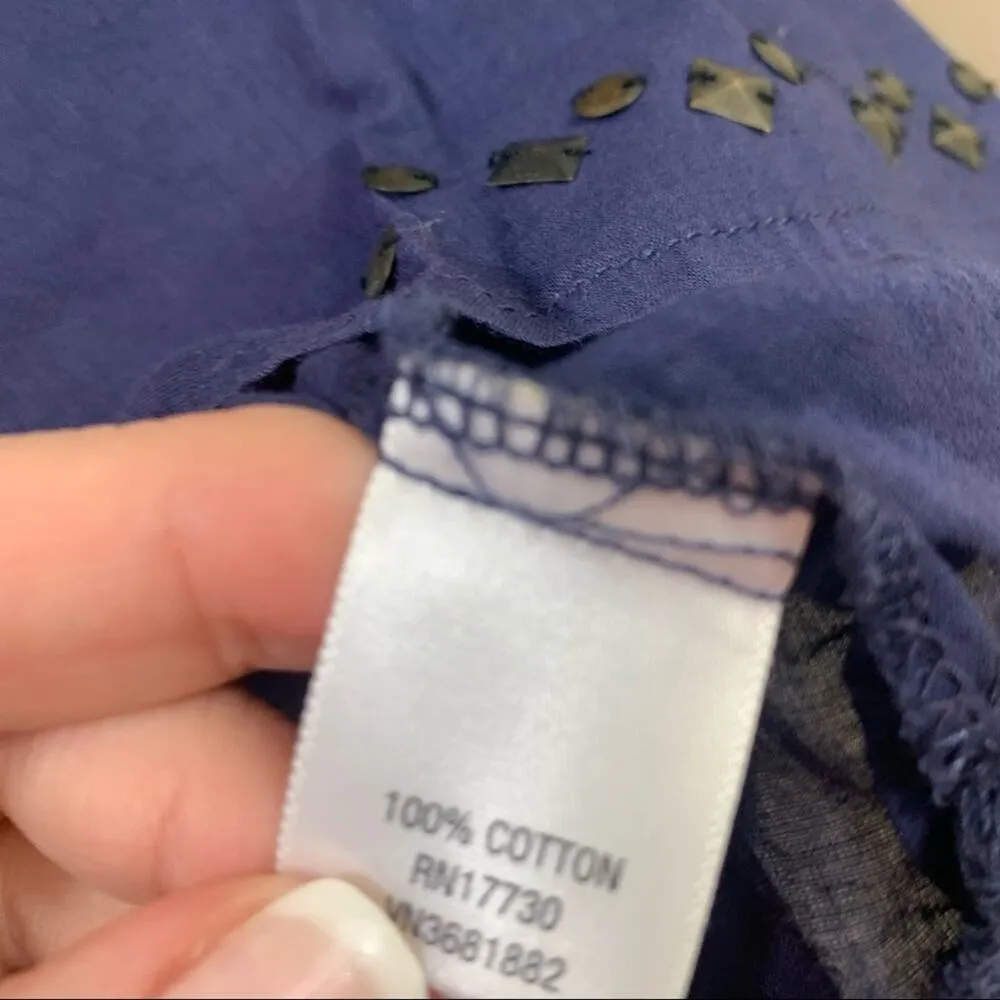 Converse One Star Tie Waist Navy Semi Sheer Mini Dress - Image 3