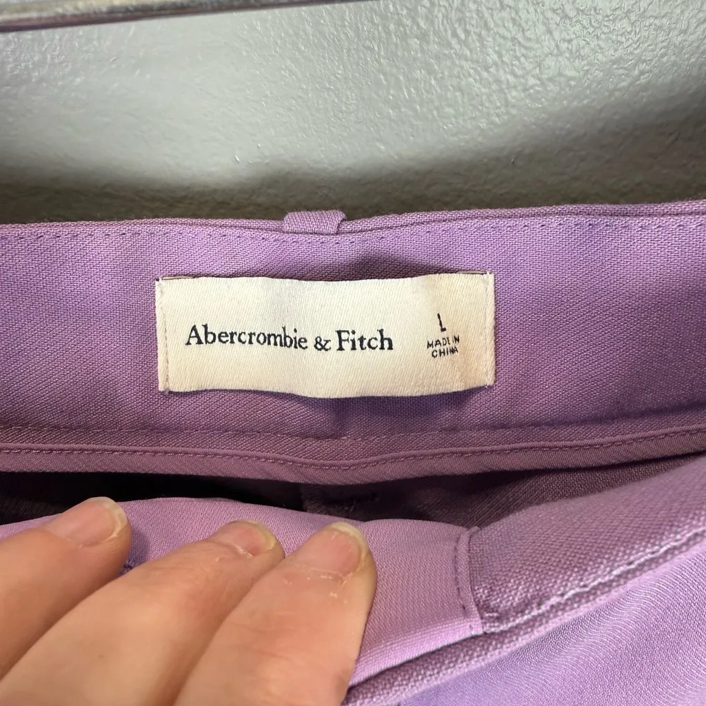 Abercrombie & Fitch‎ Sloane Purple Tailored Ultra-Wide Leg Pants Size Large - Image 3