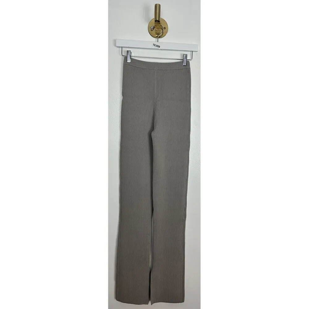 HOUSE OF CB Mitzi Rib Leggings in Taupe Size Small - Image 9