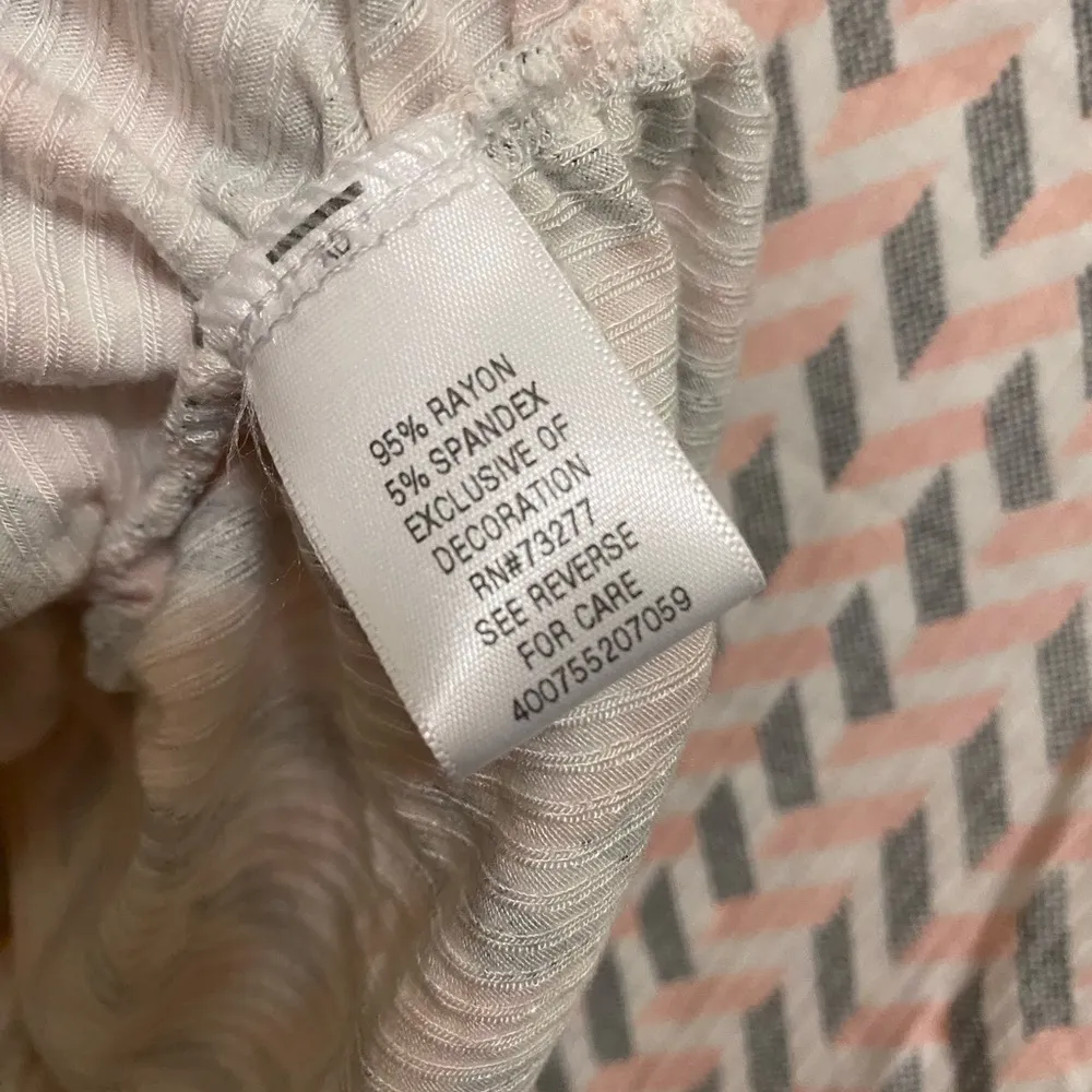 Candie’s Women’s Rouched Long Shirt M Medium Pink Gray White Print Bust 36” 38” - Image 7