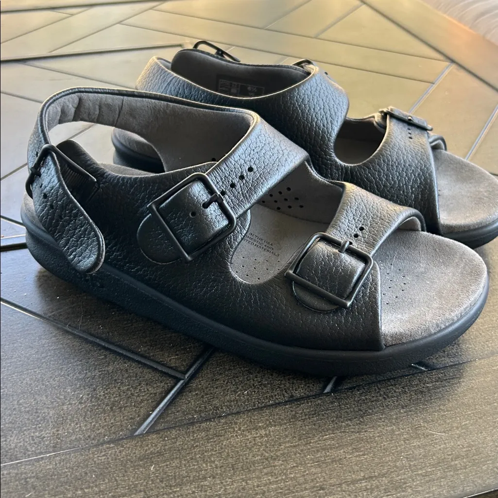 SAS Tripad comfort Relaxed black pebbled leather ladies walking sandal 6.5 W - Image 3