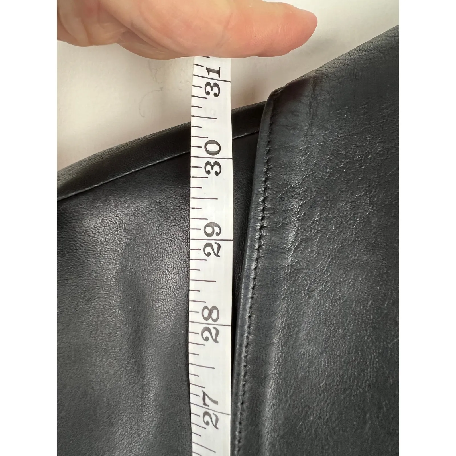 Peletaria Solsona Spain Black Leather Jacket Western Style Button Front Size 42 - Image 8