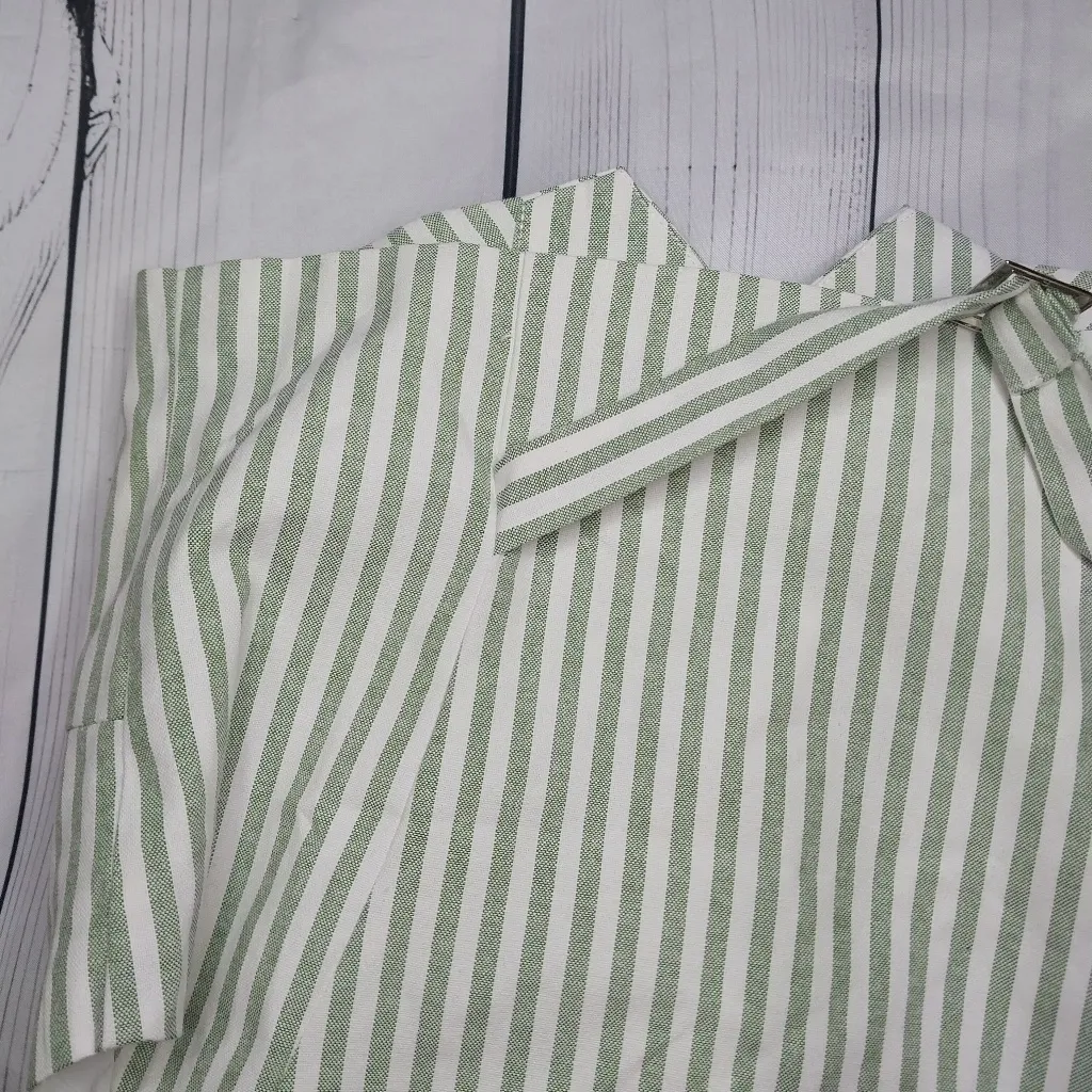 Cider Green And White Striped Women's Cropped Vest NWT - Image 8