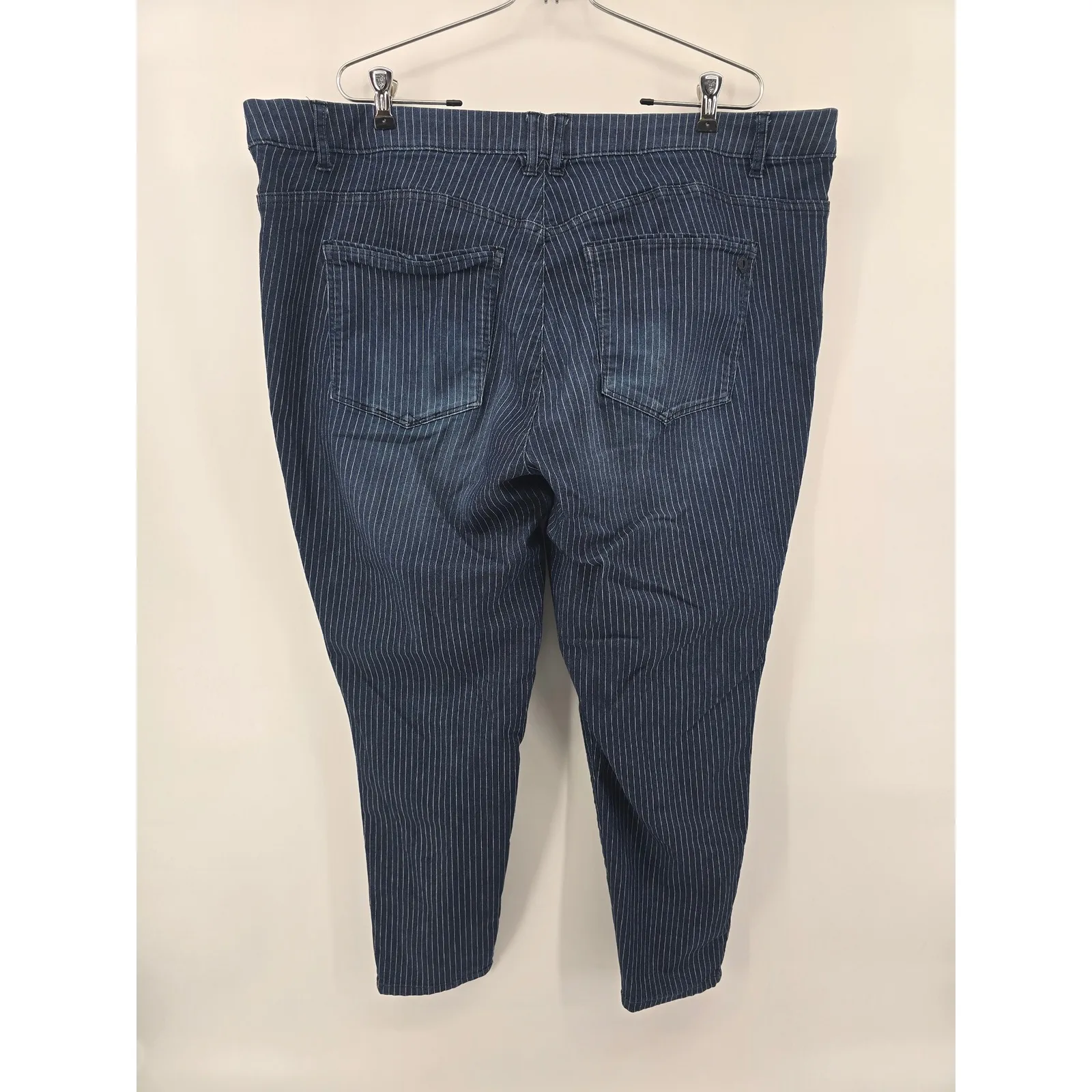 Democracy Pinstripe Jeans Womens 22W Blue Denim AB Technology Straight Leg - Image 3