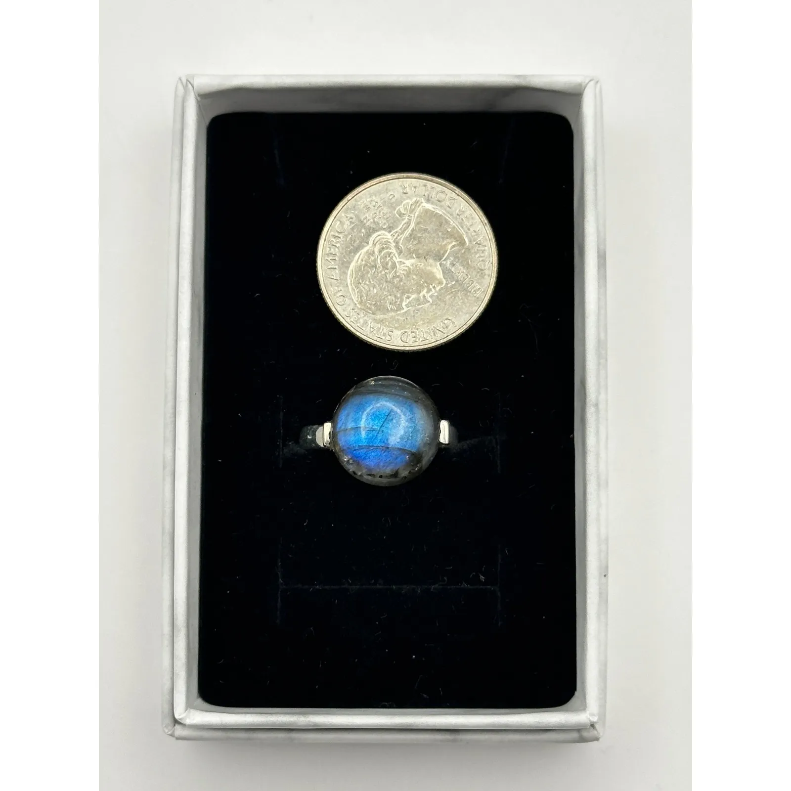 Labradorite Sterling Silver Handmade Ring Size 8.75 - Image 8