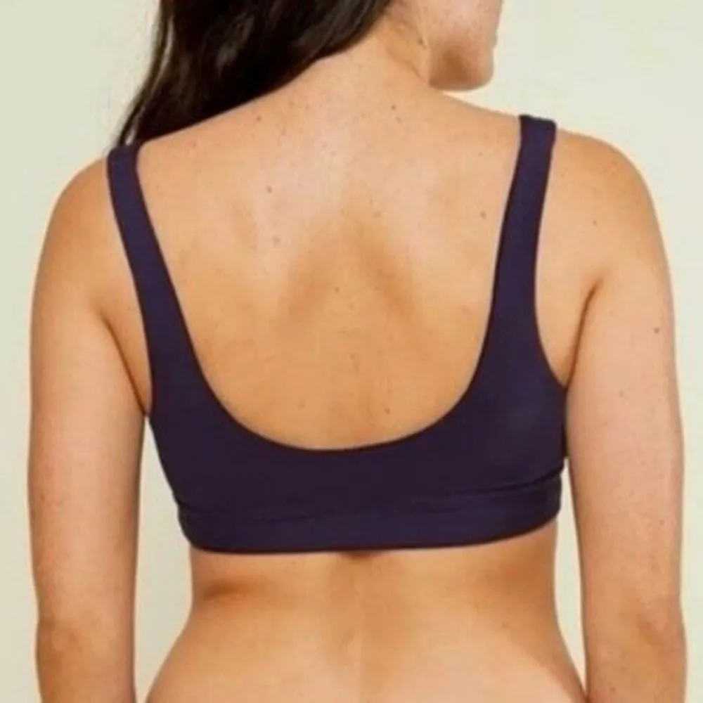 Andie Swim Ventura Bikini Top Scoop Neck Removable Cups Navy Blue XS - Image 2