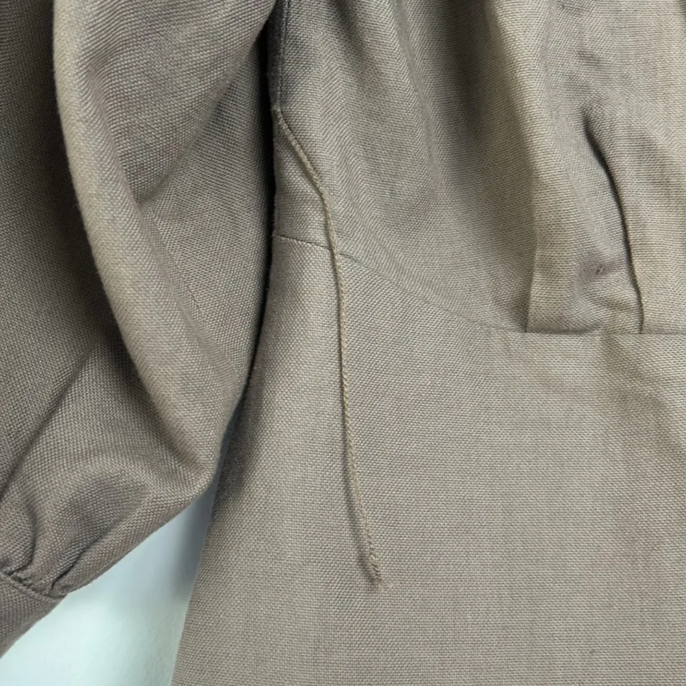 | Light Brown Linen Blend Blazer with 3/4 Sleeve sz 8 - Image 5