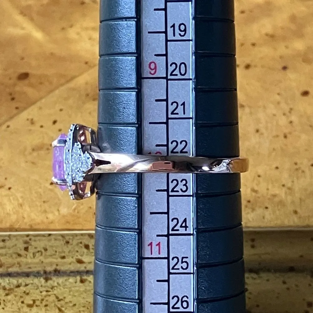 Natural Pink Sapphire Sterling Silver Ring Size 10 - Image 8