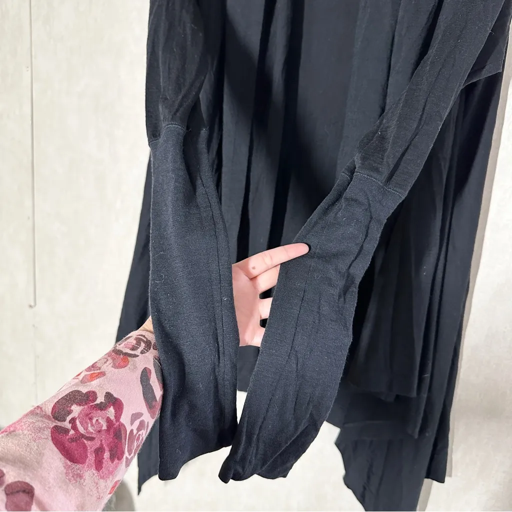 Icebreaker Women’s Merino Wool Sydney Wrap Cardigan Open Front Sweater Black S - Image 7