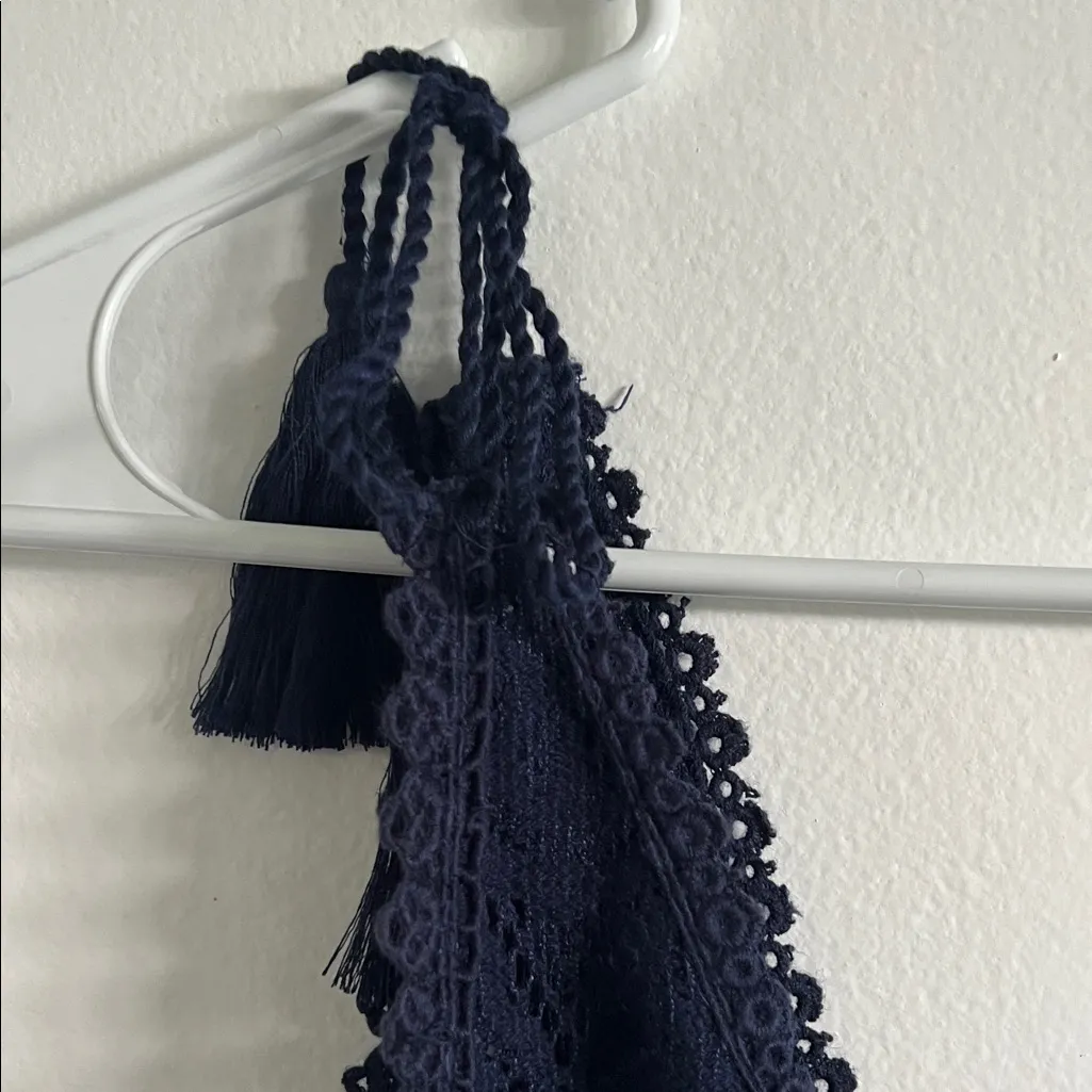 Aerie Navy Lace Knit / Crochet Mini Dress Beach Cover-Up - Image 3