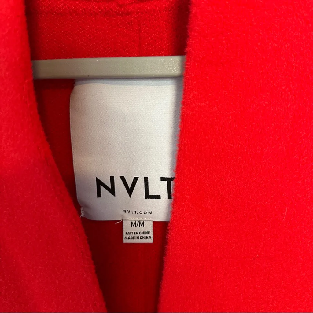 NVLT Knit Relaxed Sweater Blazer Medium Red - Image 5