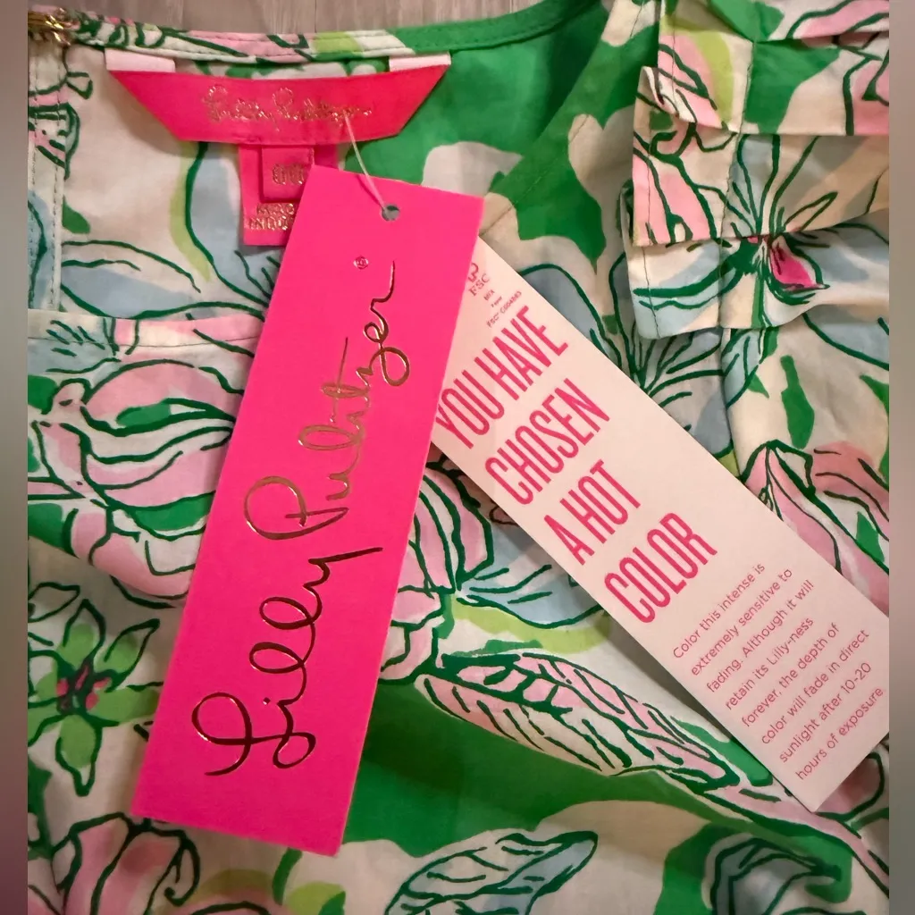 Lilly Pulitzer  Barbara Top | Spearmint Blossom Views | NWT Size 00 - Image 7