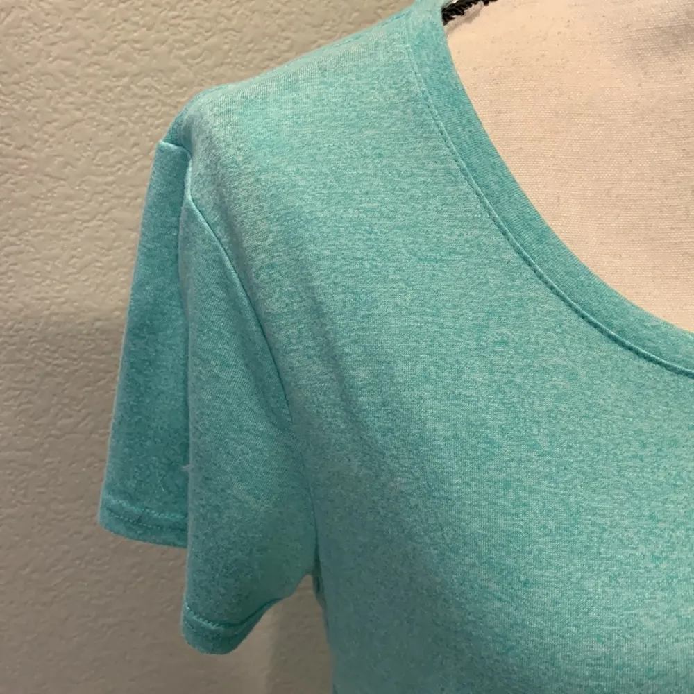 Tek Gear Dry Tek light teal athletic side slits short sleeve shirt - Image 3