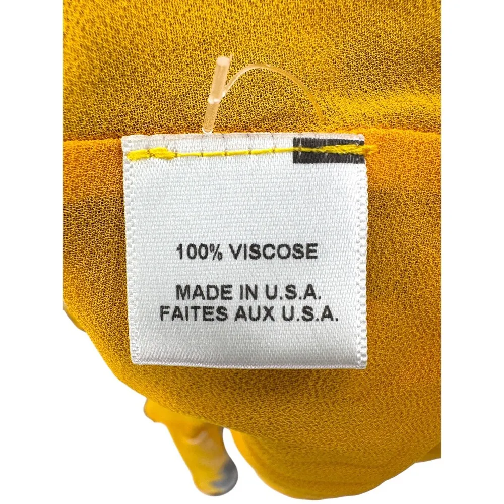 Misa Los Angeles Womens Evele Yellow Floral Printed Ruffle Mini Dress Romantic M - Image 6