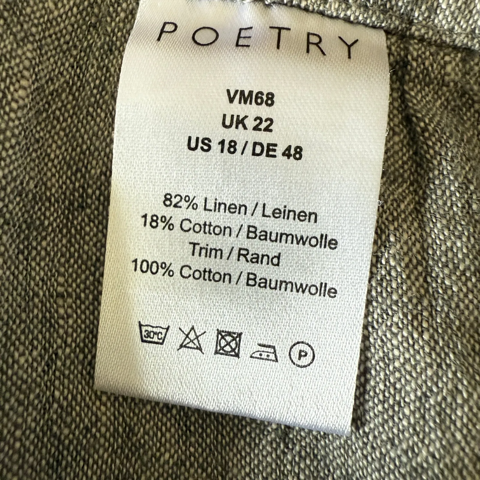 POETRY | Linen Cotton Blend Crinkle Gauze Relaxed Tapered Pant | Size 18 - Image 8