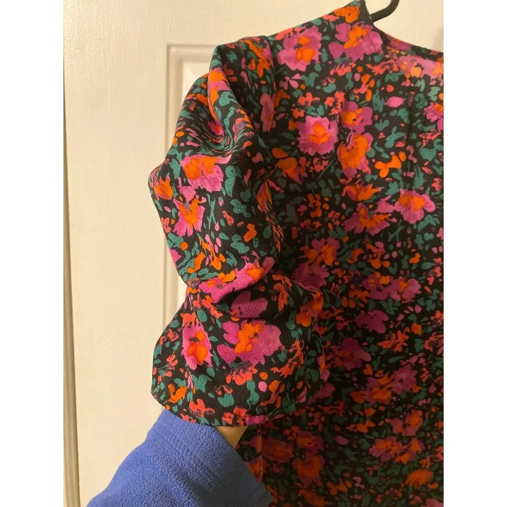 Shein floral flower 0 xl puff sleeve Blouse - Image 3