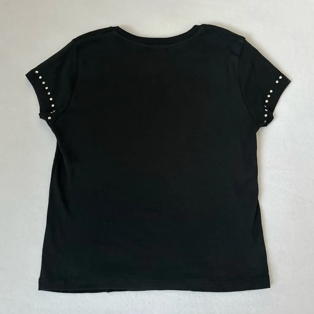 Stradivarius STUDDED REGULAR FIT - Print T-shirt - black - Image 3