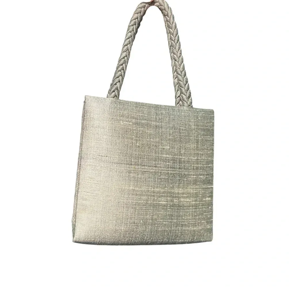 Mother Plucker silk real feathers oil slick coquette mini bag purse 20’s whimsy Silver - Image 10