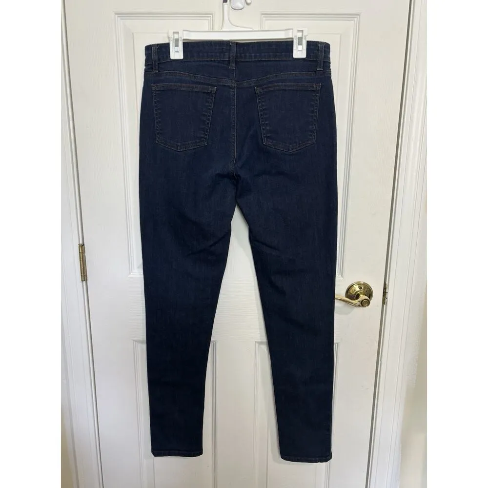 Eileen Fisher Organic Cotton Blend Mid Rise Dark Wash Jeans Size 10 Stretch - Image 2
