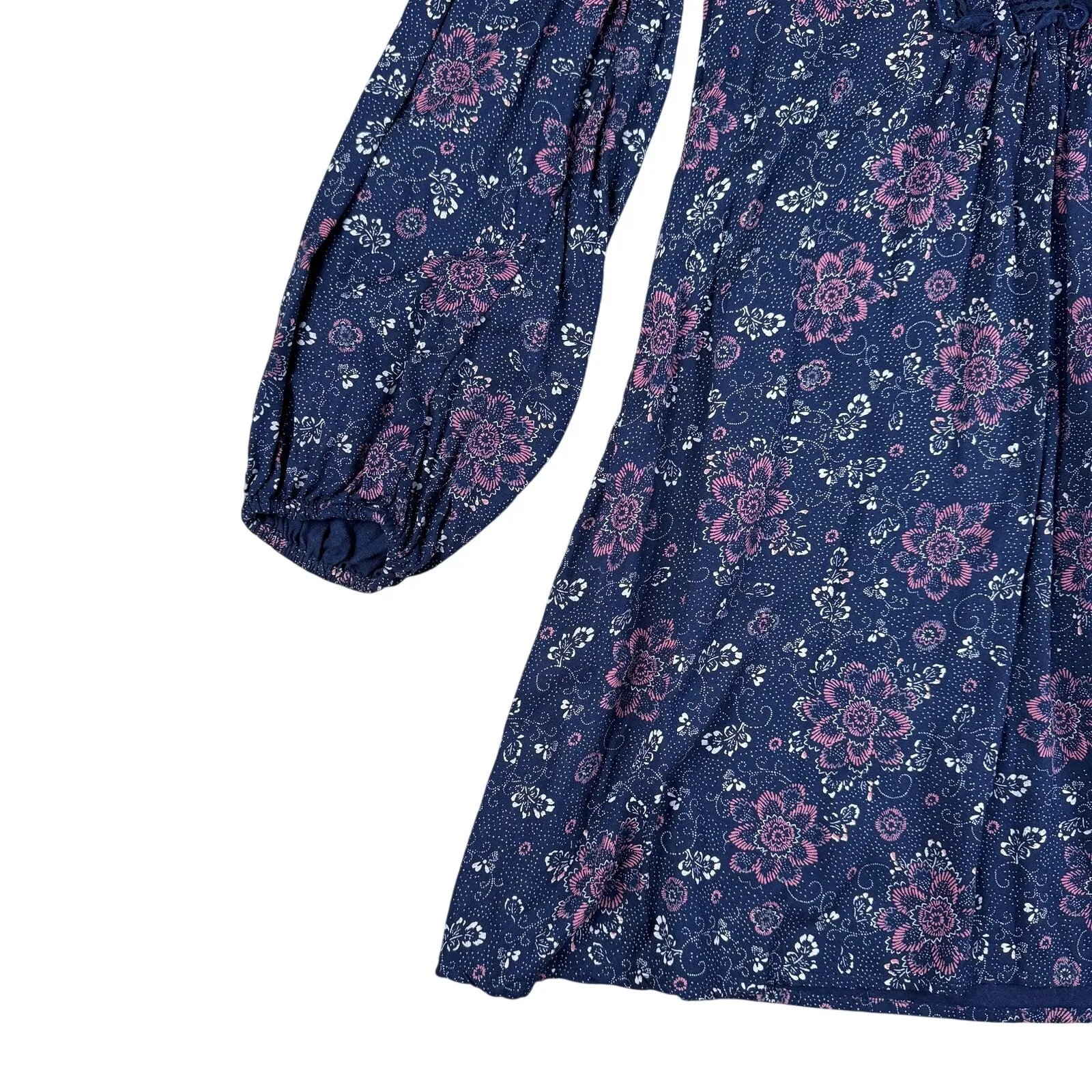 Nordstrom HINGE Boho Floral Mini Dress Cottagecore Peasant‎ Style XS - Image 4