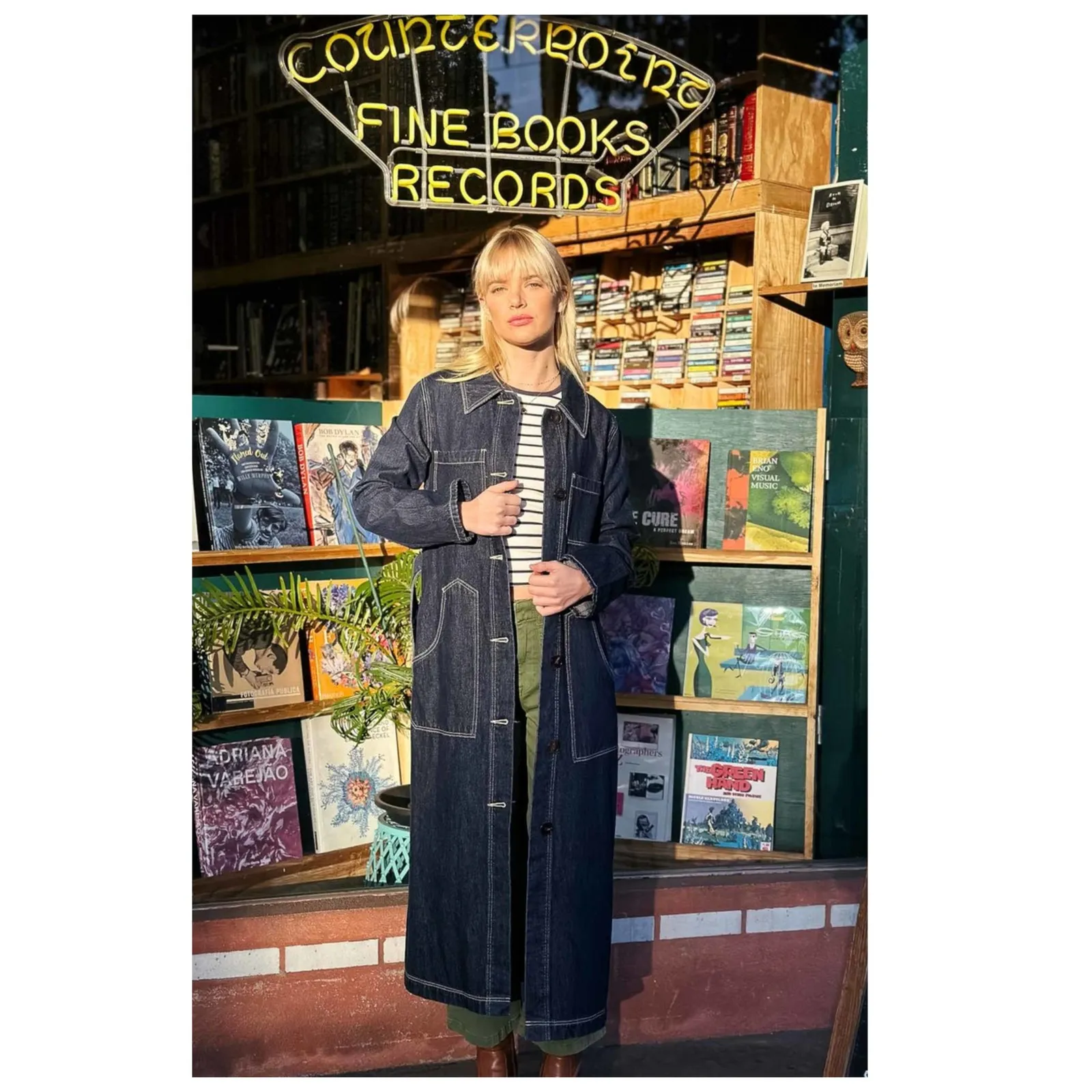 Rolla's Bijou Denim Belted Trench Coat Size US/Small Blue - Image 6