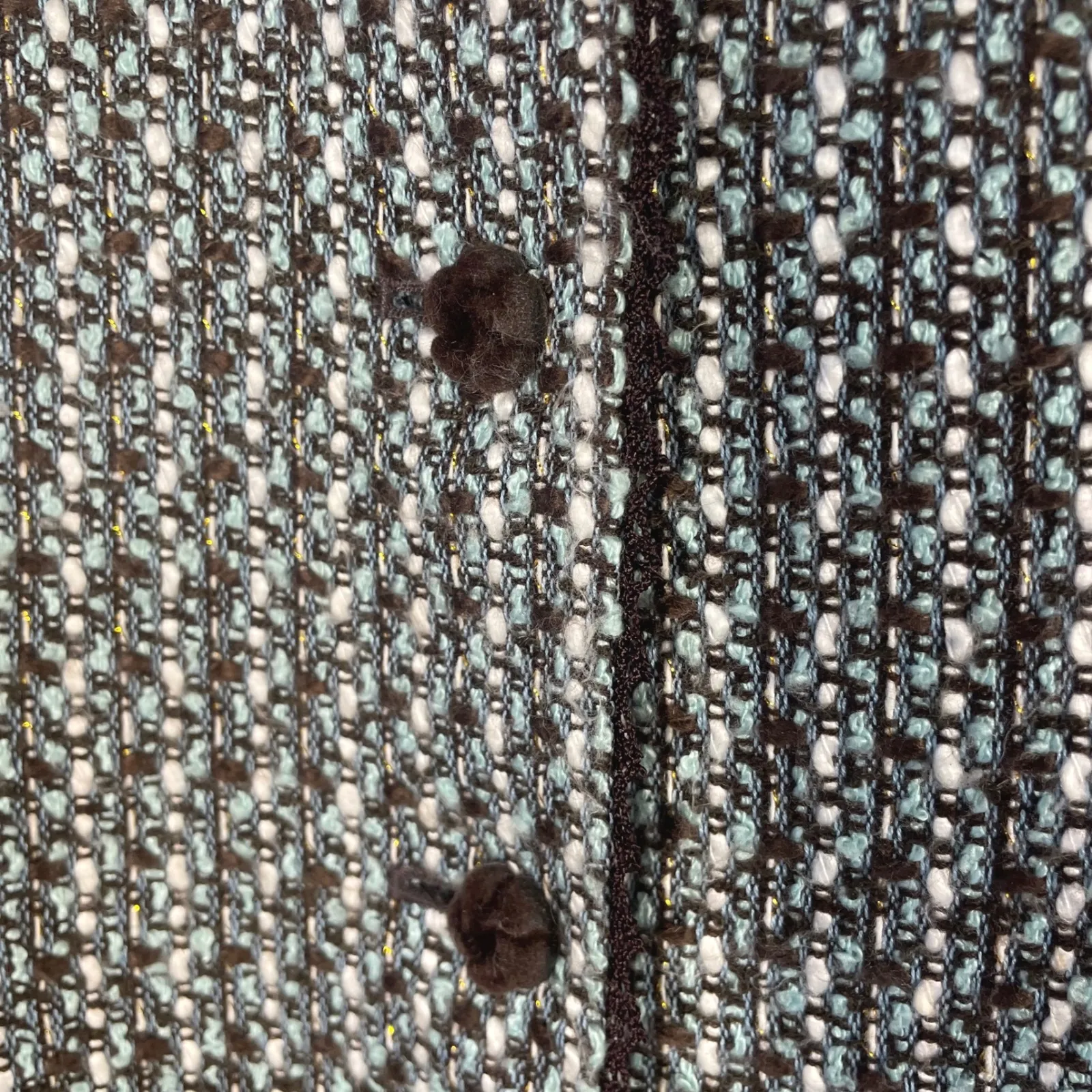 Tahari Arthur‎ S. Levine Women's Tweed Blazer Jacket 6 Black Teal Lace Trim - Image 3