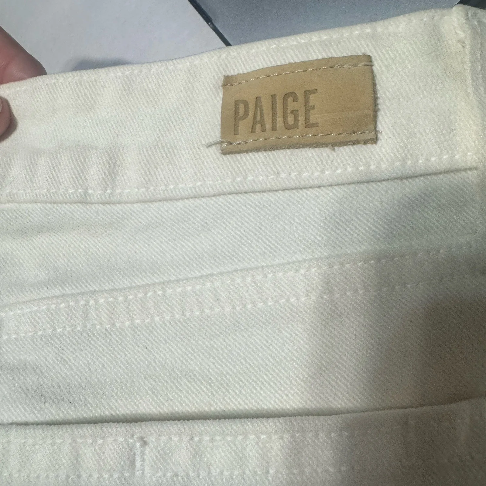 Paige Verdugo Jeans Size 27 Ultra Skinny Metallic Gold Dip Dye Cream denim - Image 7