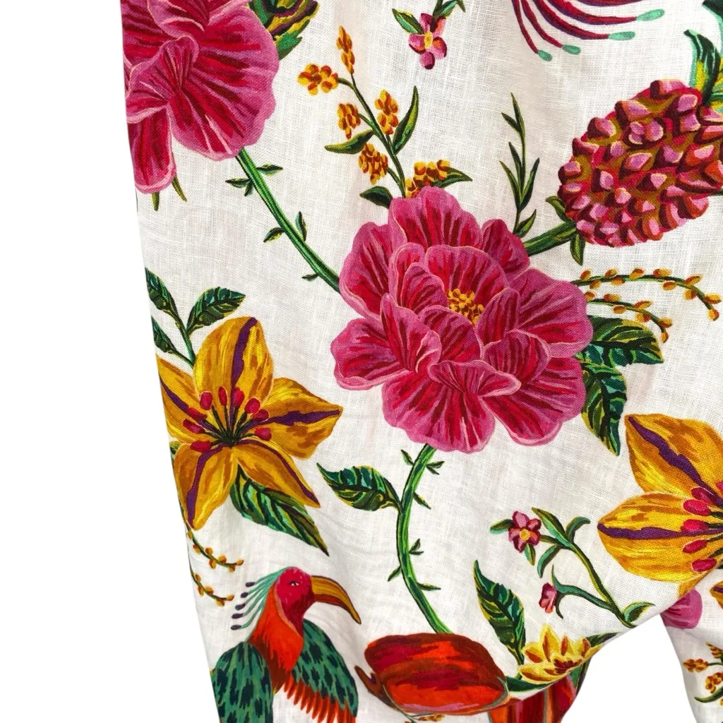 Farm Rio Toucans Garden Linen Halter Jumpsuit Size XL - Image 11